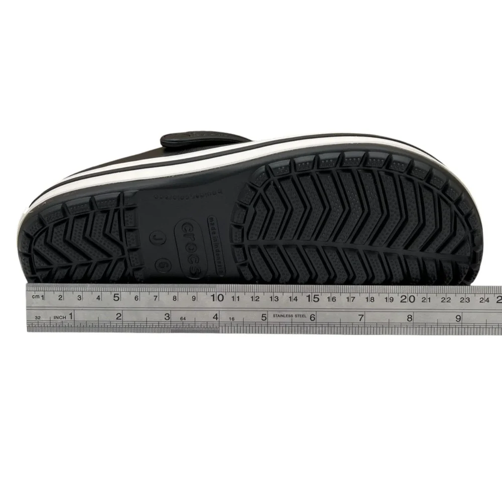 Crocs Crocband Big Boys Girls Slip-on Clog Size 6 J6 Black White Water Friendly